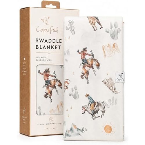 Copper Pearl Swaddle Blankets for Newborns | Soft Stretchy Receiving Blankets for Boys and Girls | Large 46 x 46 Inch Baby Blankets | Lightweight and Breathable Swaddles | Boone