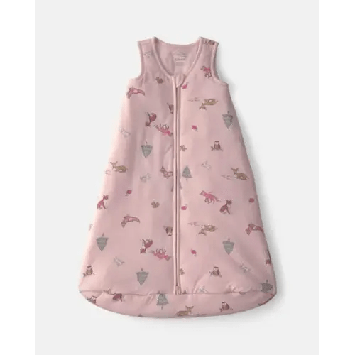 Baby Girl Woodland 2-Way Zip PurelySoft™ Wearable Blanket - Pink | Carter's