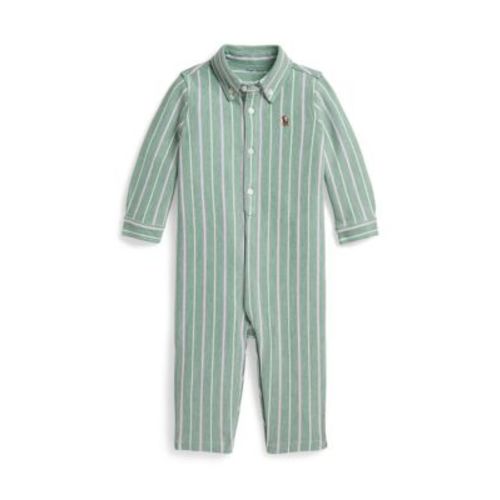 Baby Boys Striped Knit Oxford Coverall