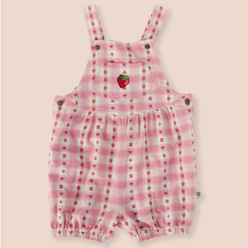 Pink Gingham Shortalls for Kids | Very Berry Collection - Goldie + Ace