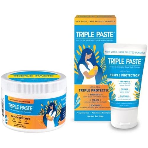 Triple Paste Diaper Rash Cream Bundle, 8 oz Tub & 3 oz Tube