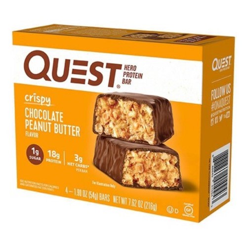 Quest Nutrition 18g Crispy Hero Protein Bar - Chocolate Peanut Butter - 4ct