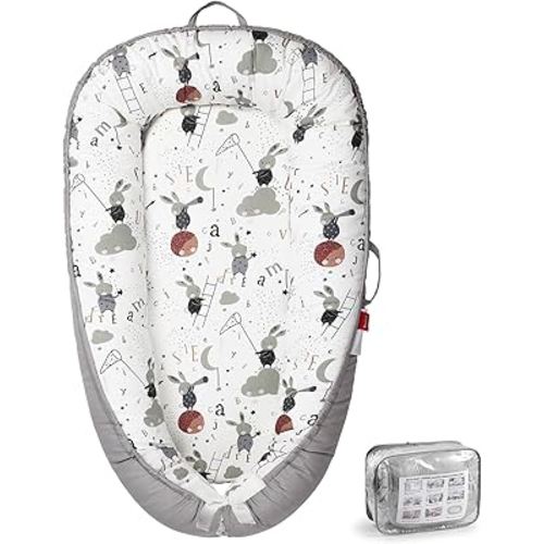 Baby Lounger - Breathable & Soft Baby Nest, Portable and Lightweight Tummy Time Lounger for Home and Travel, Ideal Newborn Babies Essentials Baby Shower Gifts