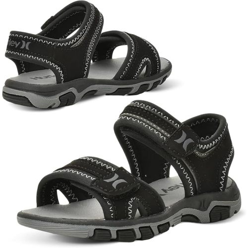 Hurley Loni Toddler Water Shoes, Beach Essentials, Girls and Boys Open Toe Sandals, Lightweight, Breathable and Two Adjustable Straps