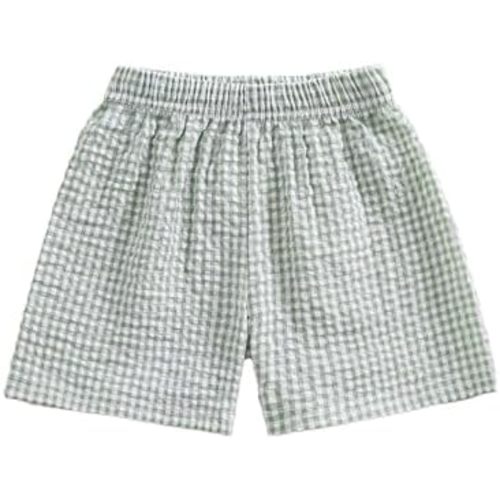 Karuedoo Unisex Toddler Baby Boy Girl Gingham Plaid/Seersucker Shorts Summer Casual Elastic Waist Shorts Pants Bottoms