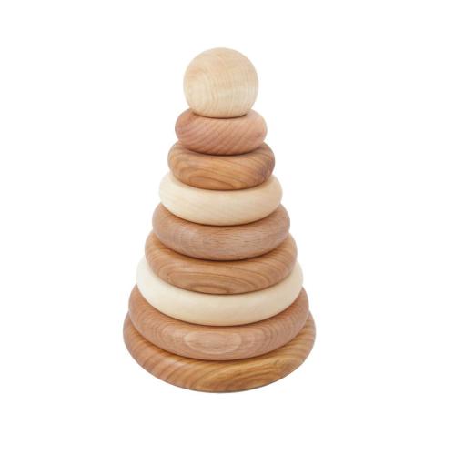 Wooden Natural Round Stacker