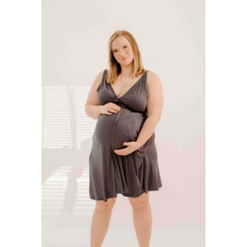 Juliet Labor & Postpartum Gown in Charcoal Grey – Lila