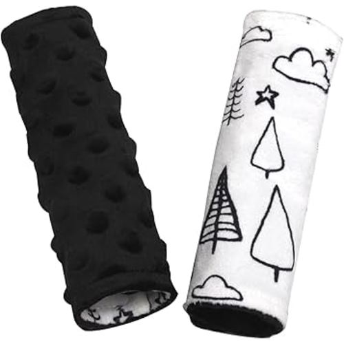 Car Seat Strap Covers for Babies Soft Car Seat Belt Covers, Mink Car Seat Straps Shoulder Pads for Boys and Girls, Black