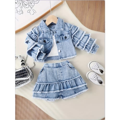 2-3Y Spring And Summer Fashionable Two-piece Sets for Baby Girls - Targeted Development, Perfect for Outdoor