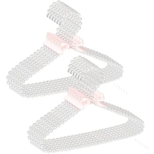 CONCEPTS 12pcs Pearl Hangers for Baby Girls & Women, Decorative Closet Hanger Set for Nursery, Wedding Dresses, Kids Clothing, Special Occasions, Photoshoots & Elegant Wardrobe Display - White