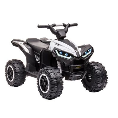 12V Ride-On ATV with Remote Control, 4-Wheeler Quad Car for Toddlers 3-6. Includes Monitor Display, Music, Horn, LED Lights & Treaded Tires