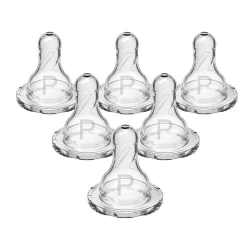Dr. Brown's Preemie Flow Narrow Baby Bottle Silicone Nipples 0m+ - Slowest Flow - 6pk: Anti-Colic, BPA-Free, Standard Neck, Nipple Vent