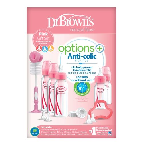 Dr Browns Options+ Bottle Narrow Neck Gift Set Pink