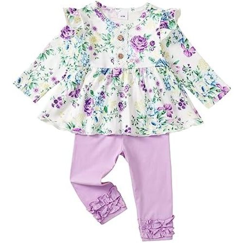 Baby Girl Clothes Toddler Girl Outfits Ruffle Shirt Pants Cute Infant Outfit Set Baby Girl Fall Winter Clothes