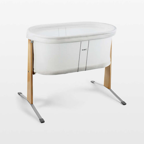 BABYBJÖRN ™ White & Wood Rocking Cradle Bassinet