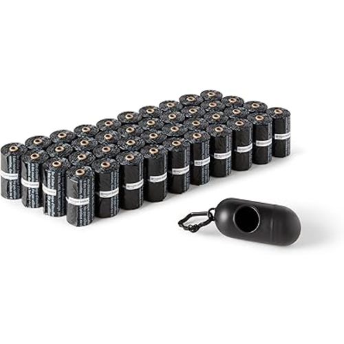 Amazon Basics Dog Poop Bags with Dispenser, 600 Count, Enhanced for Guaranteed Leakproof, Unscented, Includes Leash Clip