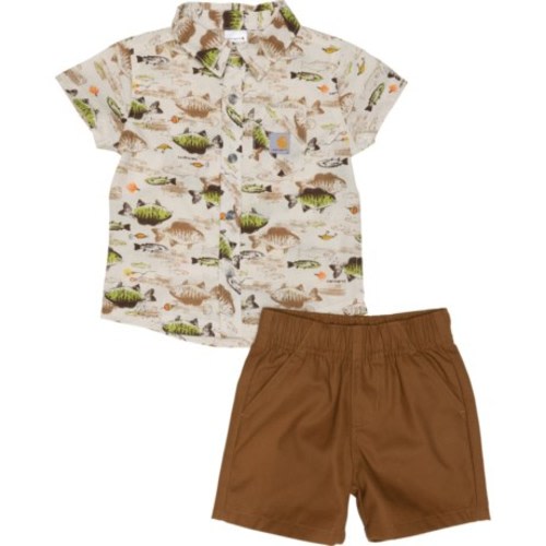 Carhartt Infant Boys CG8976 Print Shirt and Canvas Shorts Set - Short Sleeve