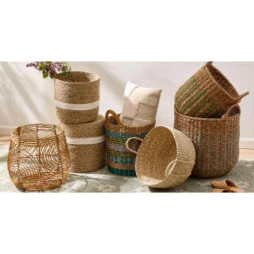 Noelle II Natural Hyacinth Tote Basket - World Market