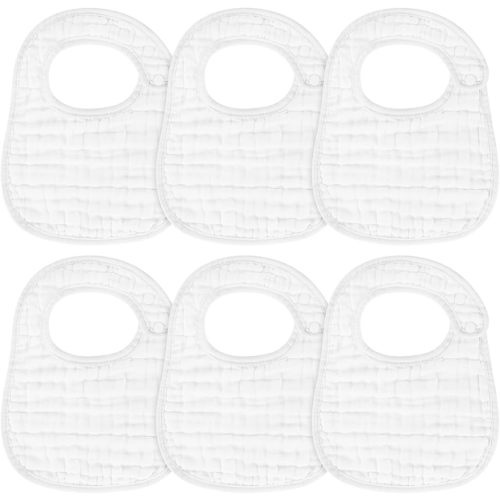 Accmor Muslin Baby Bibs, 6 Pack Soft Cotton Baby Bandana Drool Bibs for Boys Girls Teething and Drooling, White