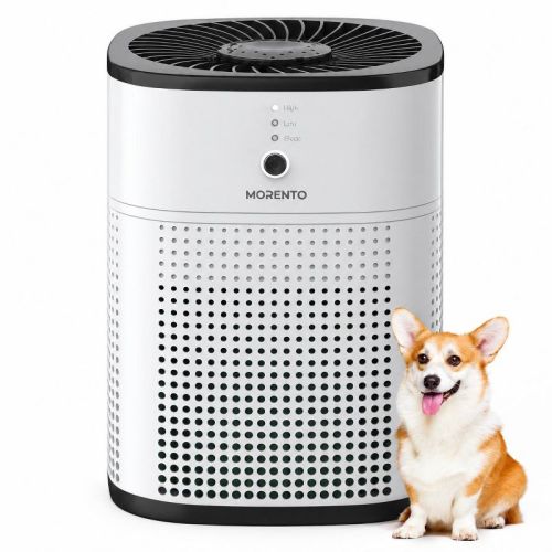 HY1800 HEPA Air Purifier for Home & Bedroom, 108 Sq. Ft., 24dB Quiet Sleep Mode, Activated Carbon Filter, Black & White
