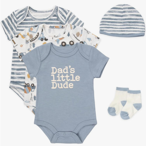 Baby Essentials Baby Boys 5 Piece Bodysuit Set