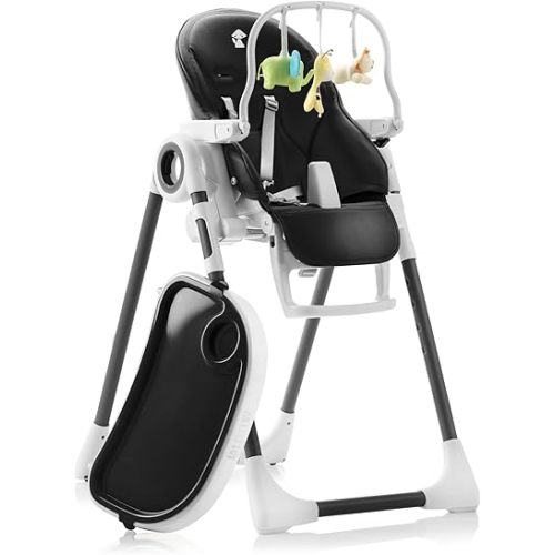 Baby High Chair Adjustable to 7 Different Heights - Foldable High Chairs for Babies and Toddlers - Silla para Comer de Bebe - Black