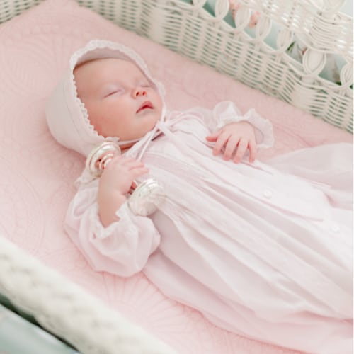 Girls Pintuck & Lace Take Me Home Gown and Hat | Feltman Brothers