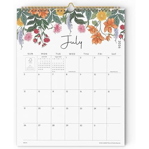 2026 Wall Calendar - Cabbrix Calendar 2026, 18 Monthly Wall Calendar with Thick Paper, July 2026 - December 2027, 12" x 15", Twin-Wire Binding, Perfect for Planning