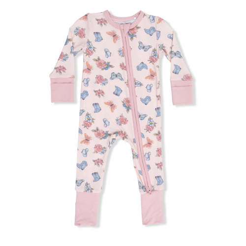 2-Way Zip Romper, Country Girl Boots (6-12M)