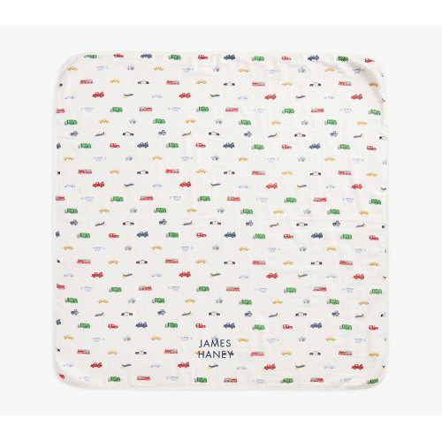 Trace Transportation Oversized Organic Muslin Baby Blanket