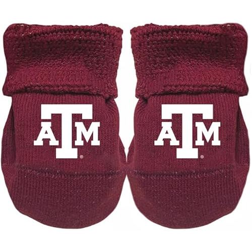 Two Feet Ahead Baby Bootie Socks Team Color – Soft, Cozy & Machine Washable Organic Cotton Stay-on Socks - Made in USA (Solid)