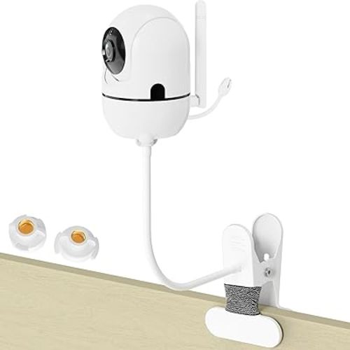 Flexible Baby Monitor Mount for HelloBaby HB6550/HB65/HB66/HB248, ANMEATE SM935E Baby Camera Mount Adjustable Clip Clamp Mount Long Gooseneck Arm,Baby Monitors Holder No Tools or Wall Damage(8 inches)