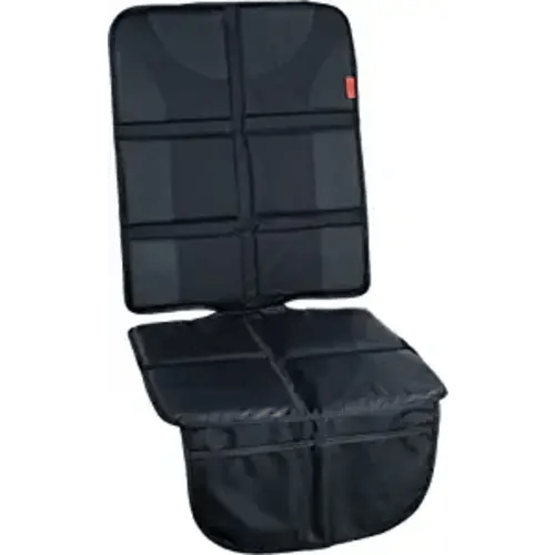 Lusso Gear Car Seat Protector for Child Car Seat, Non-Slip Waterproof Car Seat Protector for Leather Seats with Thick Padding and 2 Mesh Storage Pockets, Baby Seat Protectors Under Carseat (Black) - 1-Pack Black