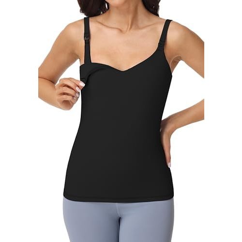 Foucome Nursing Tank Tops with Built in Bra