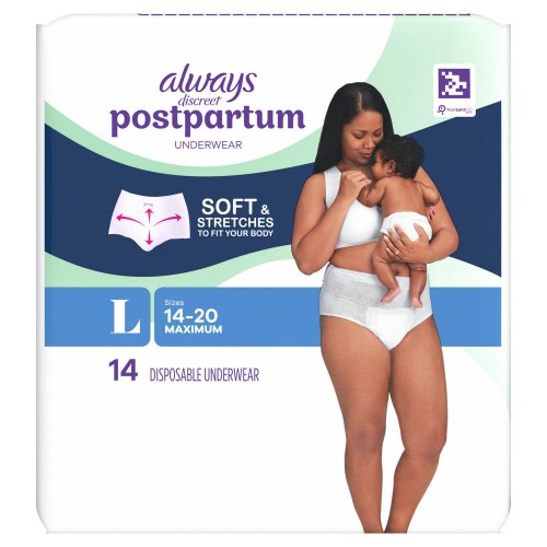 Always Discreet Postpartum Underwear, 14 CT, Extra Large, Large, Small/Medium