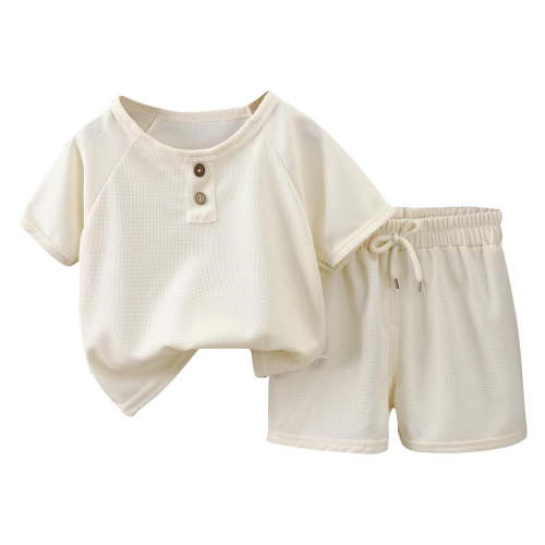 THDHVS Baby Boy Outfits,Newborn Boy Outfits,Toddler Baby Boy Clothes Summer Short Sleeve T Shirt and Shorts Cute Infant Baby Boy Outfits Clothing Set Beige 0-1 Year