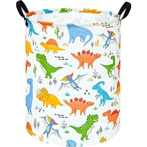 Colorful Dinosaur Laundry Basket,Dragon Nursery Hamper,Toy Basket for Boys