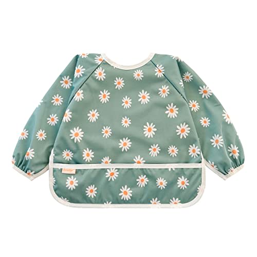 Waterproof Long Sleeve Bib – Machine Washable Baby Bibs for Eating – Baby Smock Bib for Toddler – BLW Supplies for Baby
