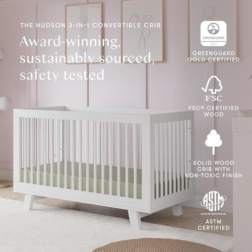Babyletto Hudson 3-in-1 Convertible Baby Crib, White