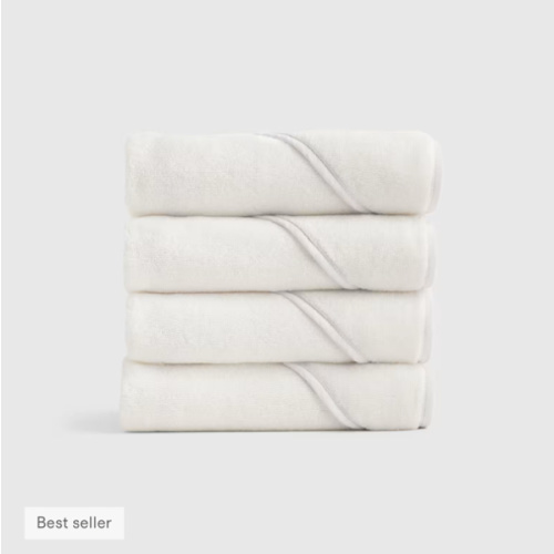 Organic Turkish Cotton Baby Hooded Towel Set 4-Pack in White