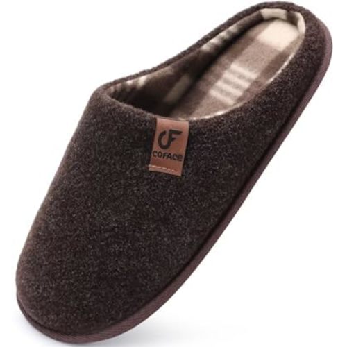 COFACE Mens Cozy Memory Foam Slippers Casual Warm Slip On House Shoes