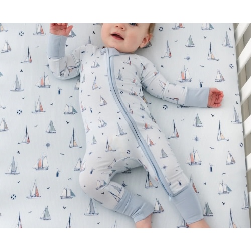 Sailboats Bamboo Zippered Sleeper – Little Crowns & Capes