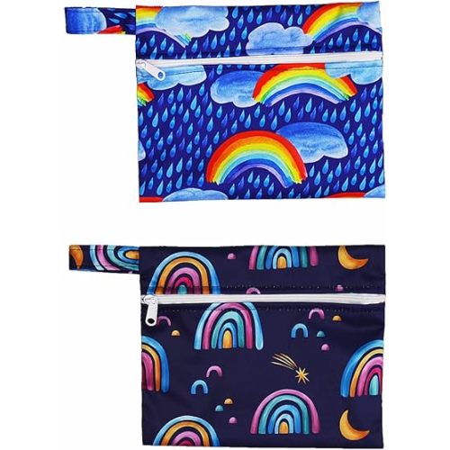 2 Pieces Reusable Mini wet bag for Mama Cloth Menstrual Pads/Breast Pads,7x5.5 Inch (2Mn06)