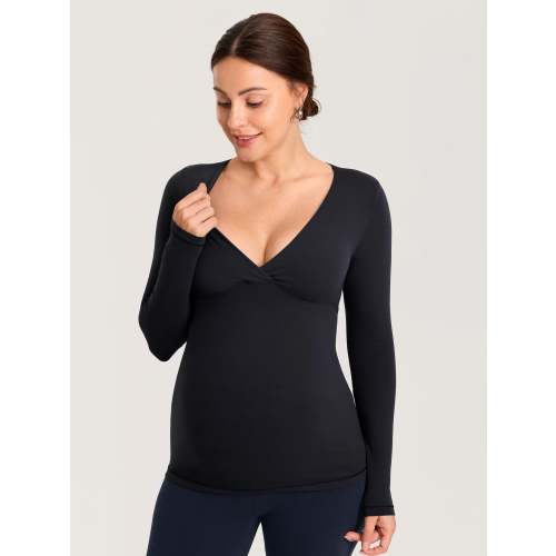 AirSoft Crossover Maternity & Nursing Top - Long Sleeves