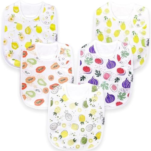 Drool Bibs for Babies – Organic, Unisex, Soft Absorbent Teething Bibs with Adjustable Snaps