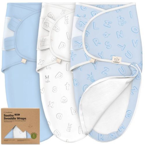 KeaBabies 3pk Organic Swaddle Sleep Sacks Baby, Newborn Swaddles Wrap 0-3 Months, Soft Premies Wearable Swaddle Blanket (ABC Land Cloud)