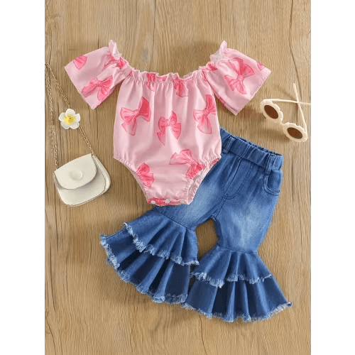 adorable floral print short sleeve bodysuit baby girls - Temu