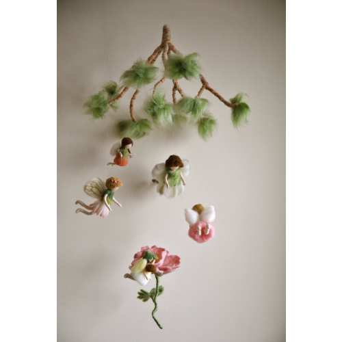 Children Mobile Spring Fairies /Room Decoration/ needle felted dolls: Flower fairies. MADE TO ORDER