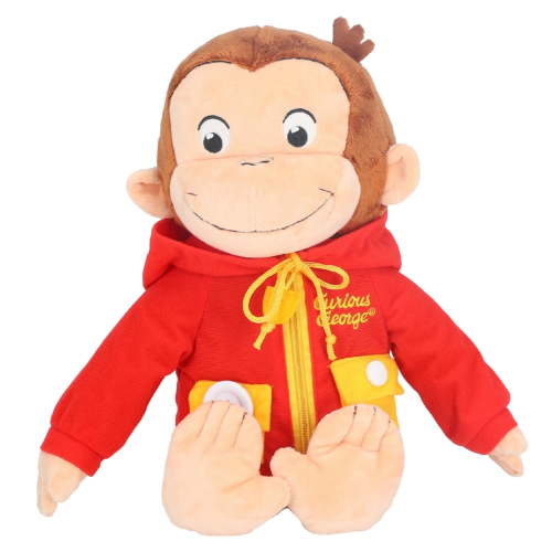 Kids Preferred Curious George Learn to Dress Monkey Plush Toy, 16"