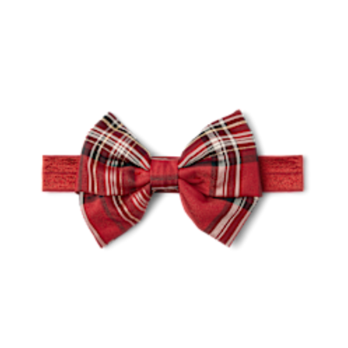 Baby And Toddler Girls Plaid Satin Bow Headwrap - RED | The Children's Place